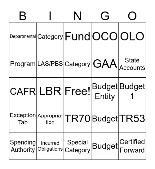 FLAIR Bingo Card