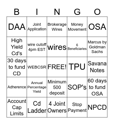 Work Maturity Skills Bingo Card