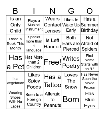 Get to Know My Team BINGO Card