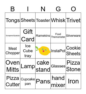 Pucker Up - Jenny's Bridal Shower Bingo Card