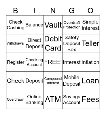 Banking Bingo Card