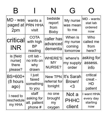 AFTER  HOURS  BINGO Card