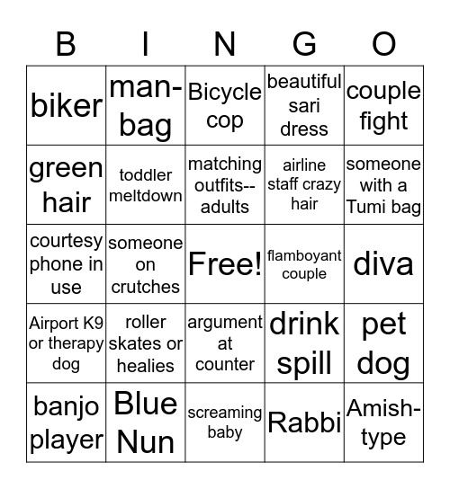 DFW Bingo Card