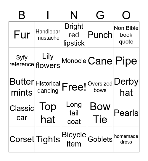 Lilly’s wedding  Bingo Card