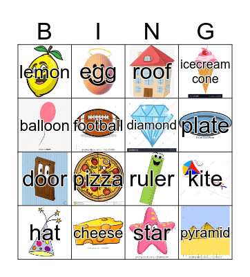 SHAPES BINGO Card