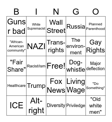 2020 DEMOCRATIC DEBATES Bingo Card