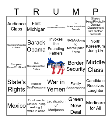 6/26 DEM Debate #1 - Card D Bingo Card