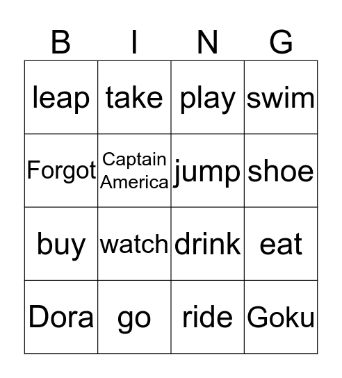 Future vs Past Bingo !! Bingo Card