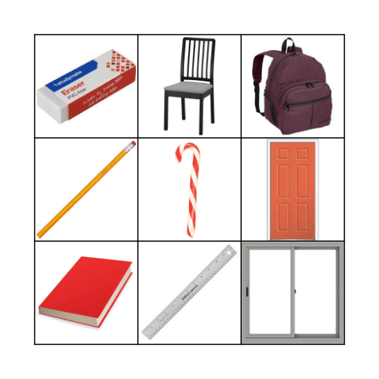 My School Things! Bingo Card