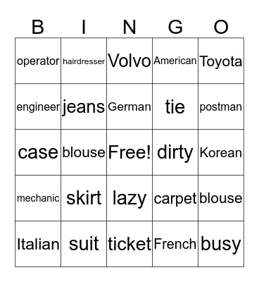 NCE Bingo Card by Jude Bingo Card