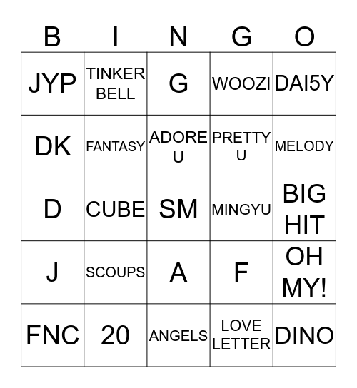 BCYUTA95 Bingo Card