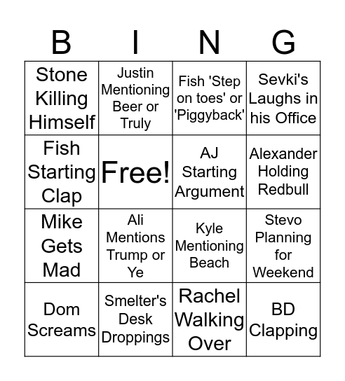 Omnitracs Bingo Card