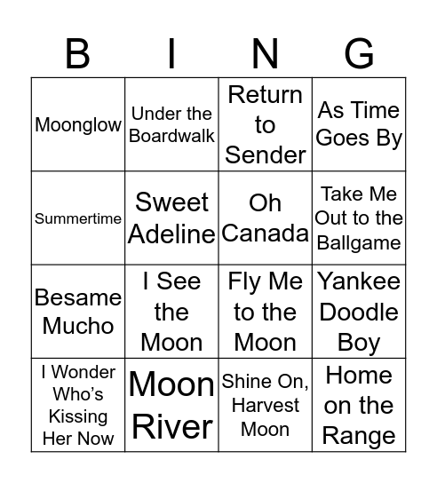 My Country 'tis of Thee - July BINGO! Bingo Card