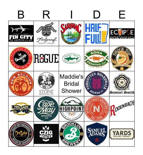 BRIDAL BEER-O Bingo Card