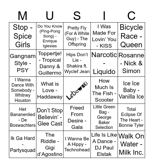 305 Bingo Card