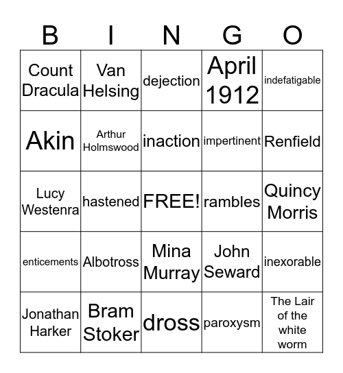 A Book Keepers Bingo Card