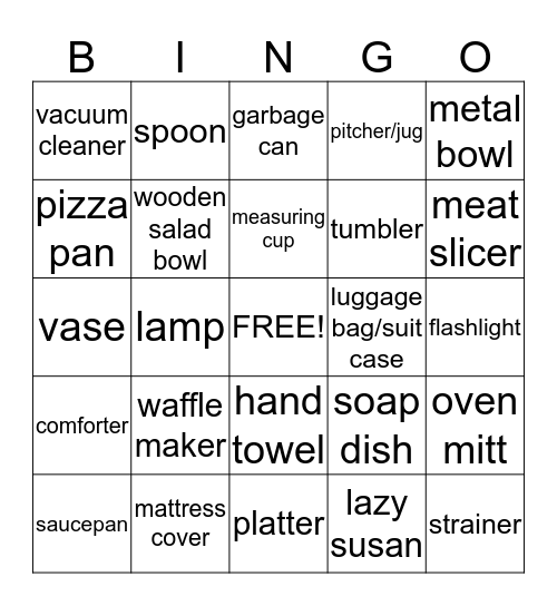 BRIDE Bingo Card
