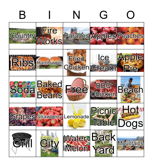 Picnic Bingo Card