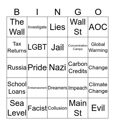 Debate Bingo Card