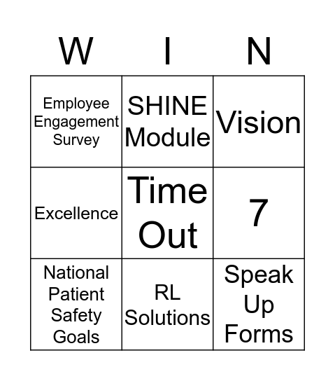 The Joint Commission  Bingo Card