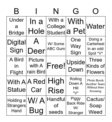 PHOTO SCAVENGER HUNT Bingo Card