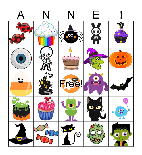 Anne Boo Party Bingo Card