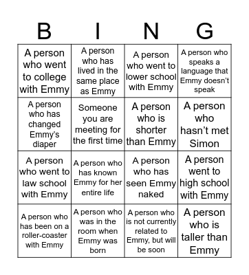Bridal Shower Bingo! Bingo Card