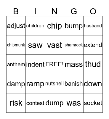 Phonics for Reading - Red Book Bingo Card