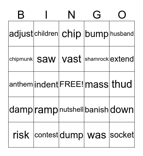 Phonics for Reading - Red Book Bingo Card