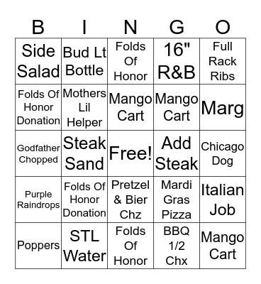 ROCK AND BREWS Bingo Card