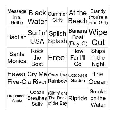 It's Maritime Bingo Card