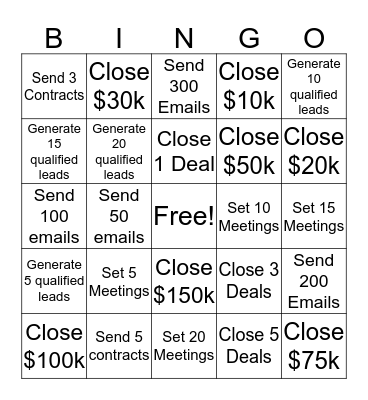 July Sales Bingo! Bingo Card