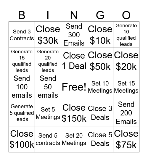 July Sales Bingo! Bingo Card