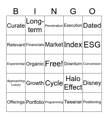 Hoffman Bingo Card