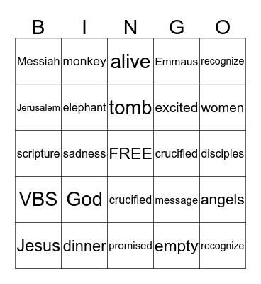 IN THE WILD Bingo Card