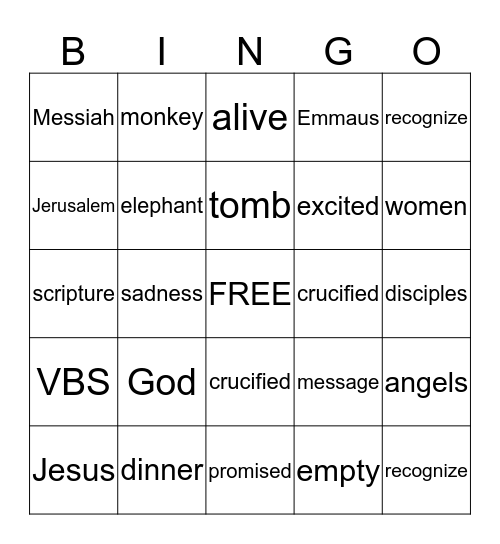 IN THE WILD Bingo Card