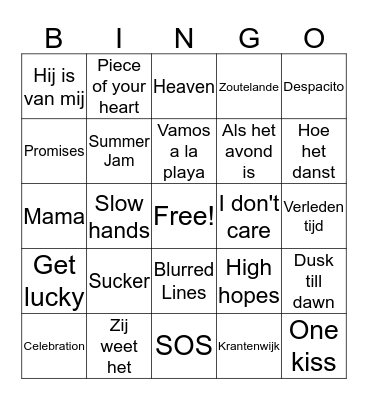Summer bingo extended Bingo Card