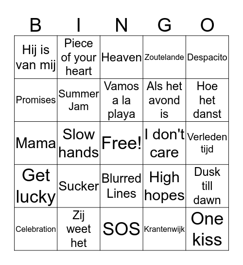 Summer bingo extended Bingo Card
