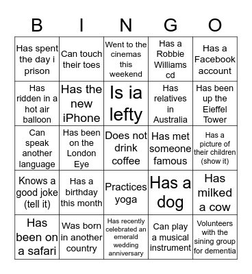 Kirk Session Bingo Card