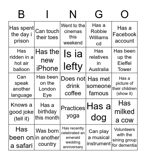 Kirk Session Bingo Card