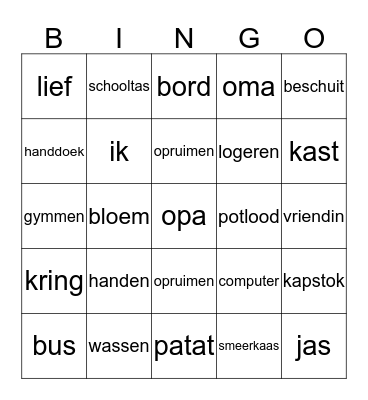 beschuit Bingo Card