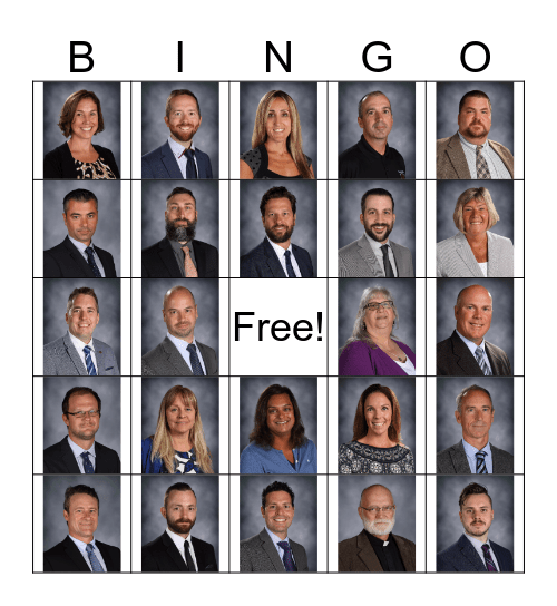 Teacher Picture Bingo Card