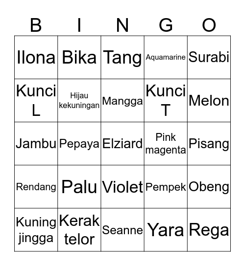 HELLE Bingo Card