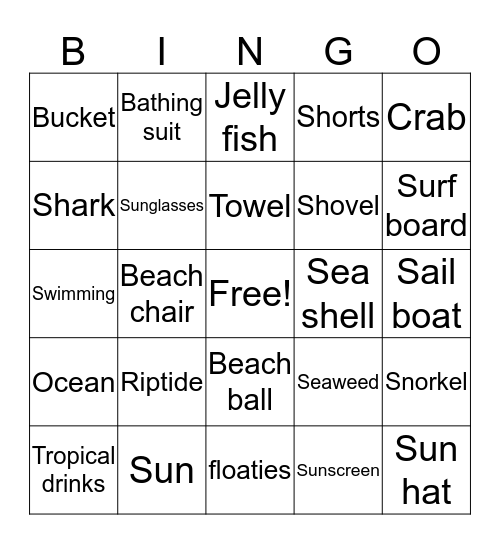 Beach Blanket Friday Fun! Bingo Card