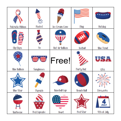 July 4th Bingo Card