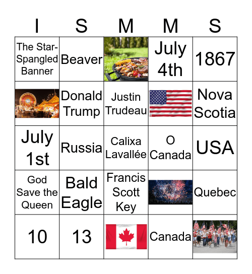 CANADA vs USA Bingo Card