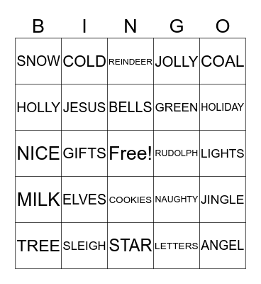 CHRISTMAS IN JULY Bingo Card
