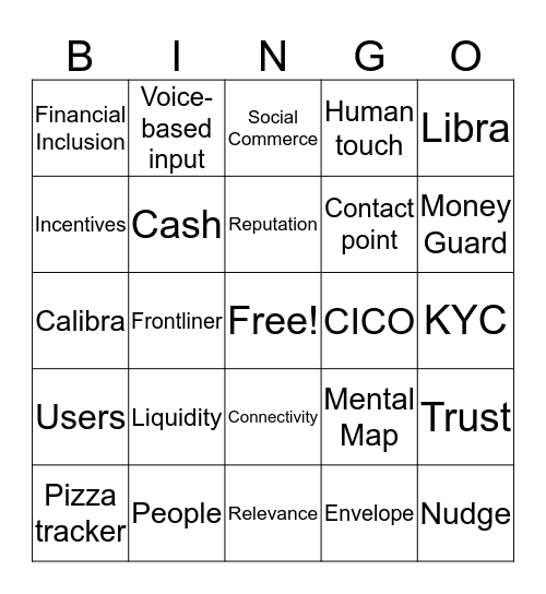 Calibra Bingo Card