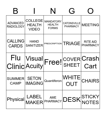 Summer 2019 UHS Retreat Bingo Card