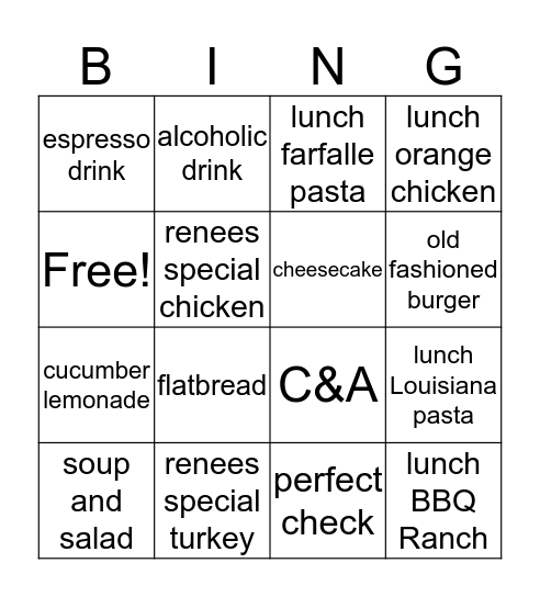 CCF Bingo Card